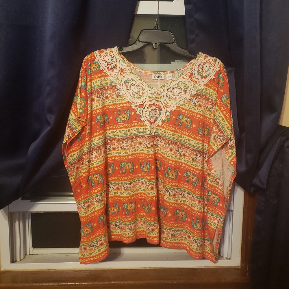 Cato spring blouse, orange